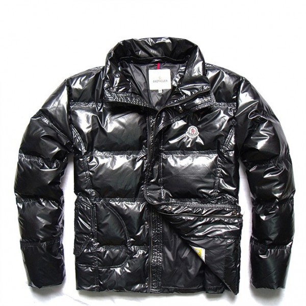 Moncler Nero Mock Collar Zipper E Slash Uomo Giacche uscita